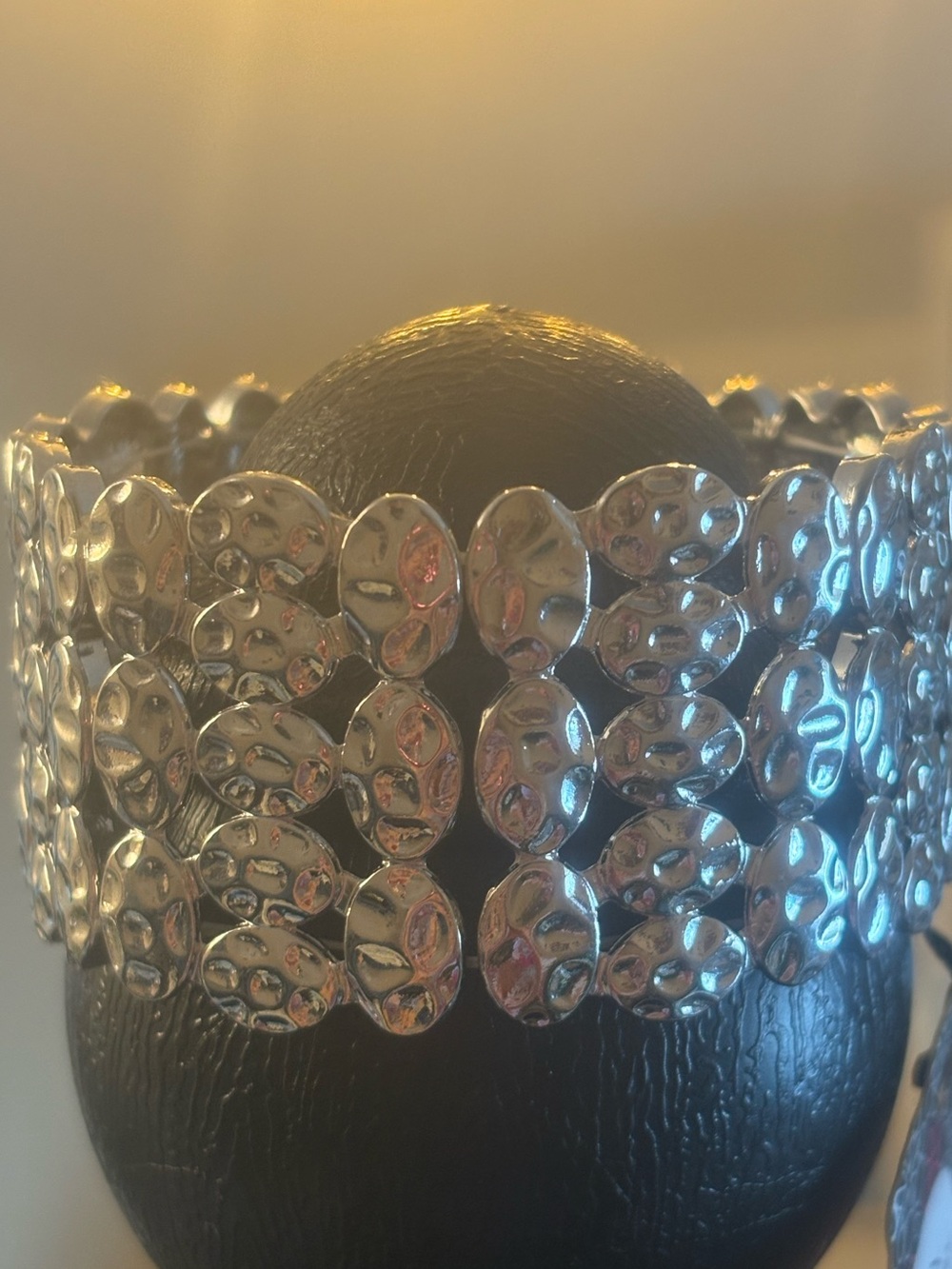 Silver Statement Disc Stretch Bracelet - Women Accessories
